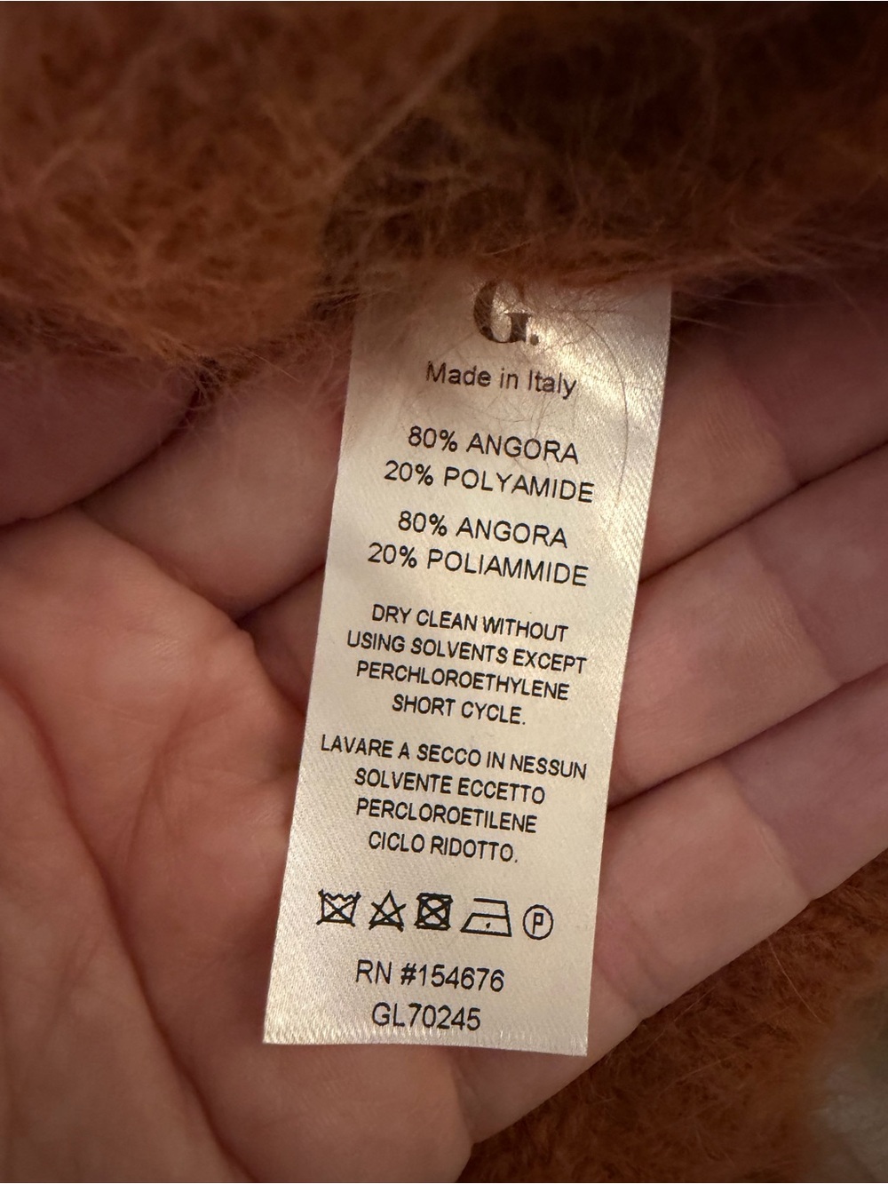 G. By Goop Burnt Orange Angora Oversized Sweater Size Medium Cozy Quiet Luxury - Picture 9 of 11